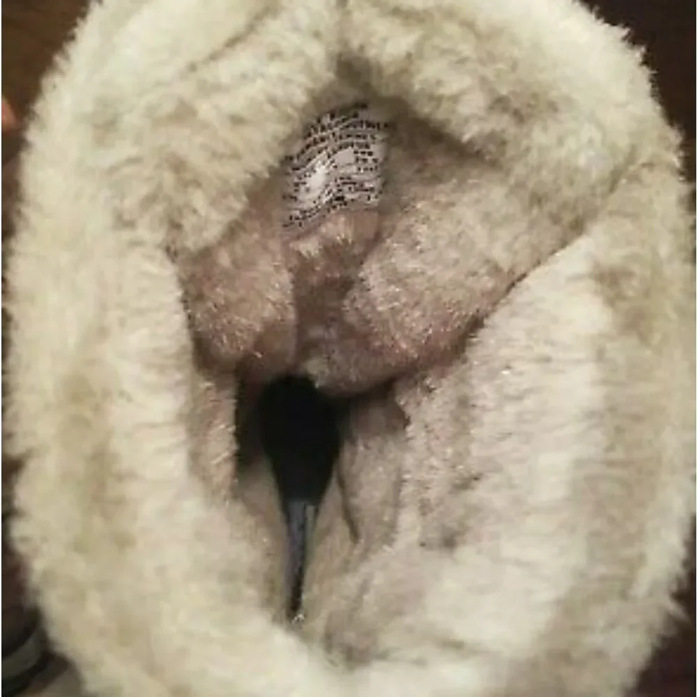Patagonia Brown Quilted Leather Faux Fur Lined Snow‎ Boots Waterproof